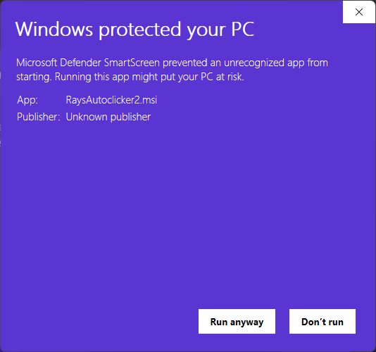 SmartScreen bypass instructions